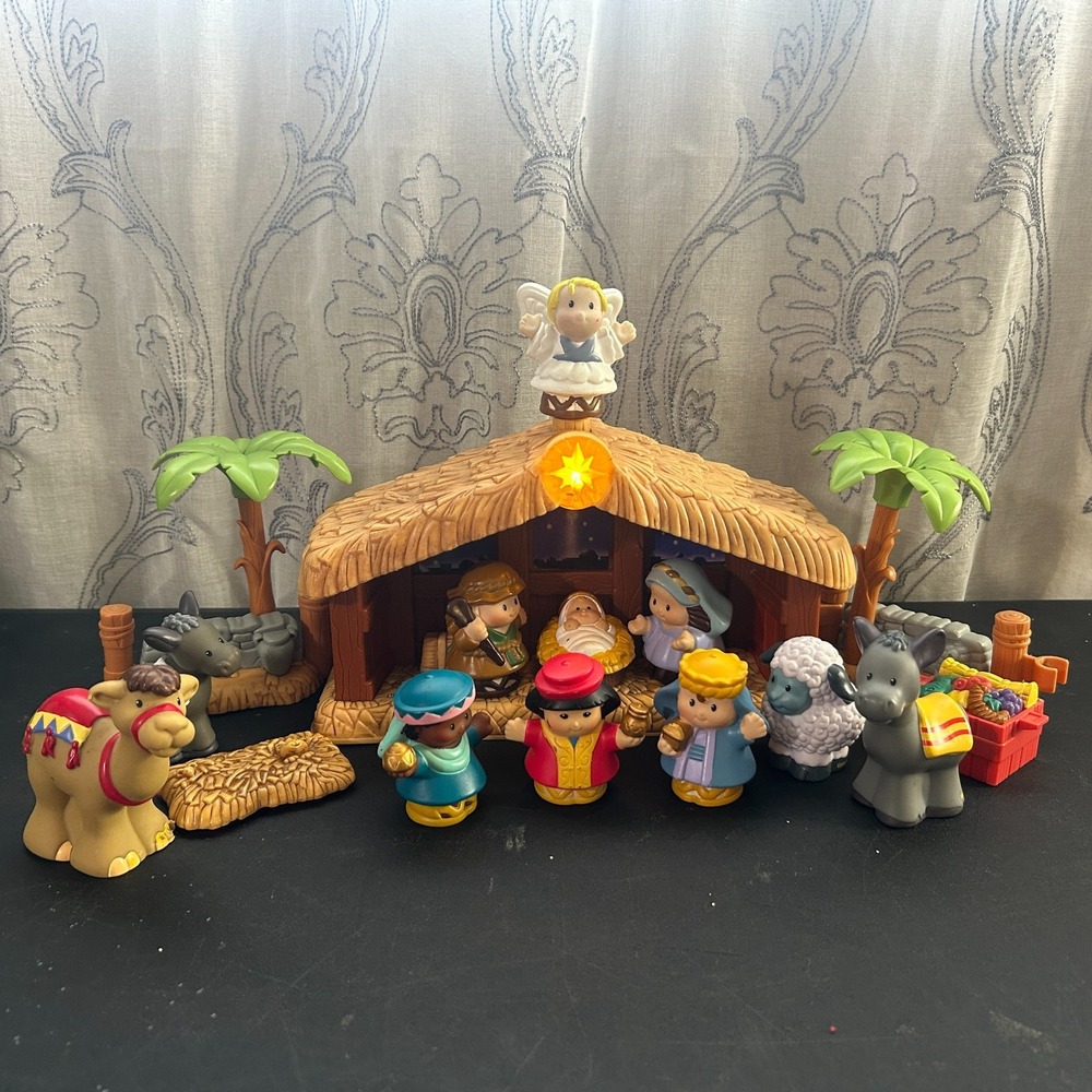 Fisher-Price Little People Christmas Story Nativity Set Musical Baby Jesus 2002